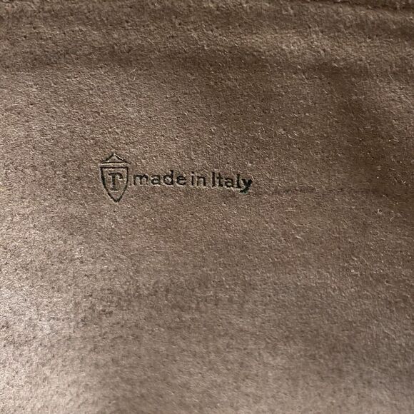 Mark Cross Vintage Clutch Bag Purse Beige Leather Ostrich Trim Dust Bag - Picture 5 of 7